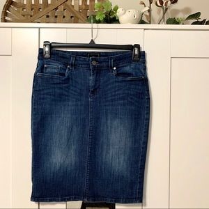 Gap Blue Denim Knee Length Skirt